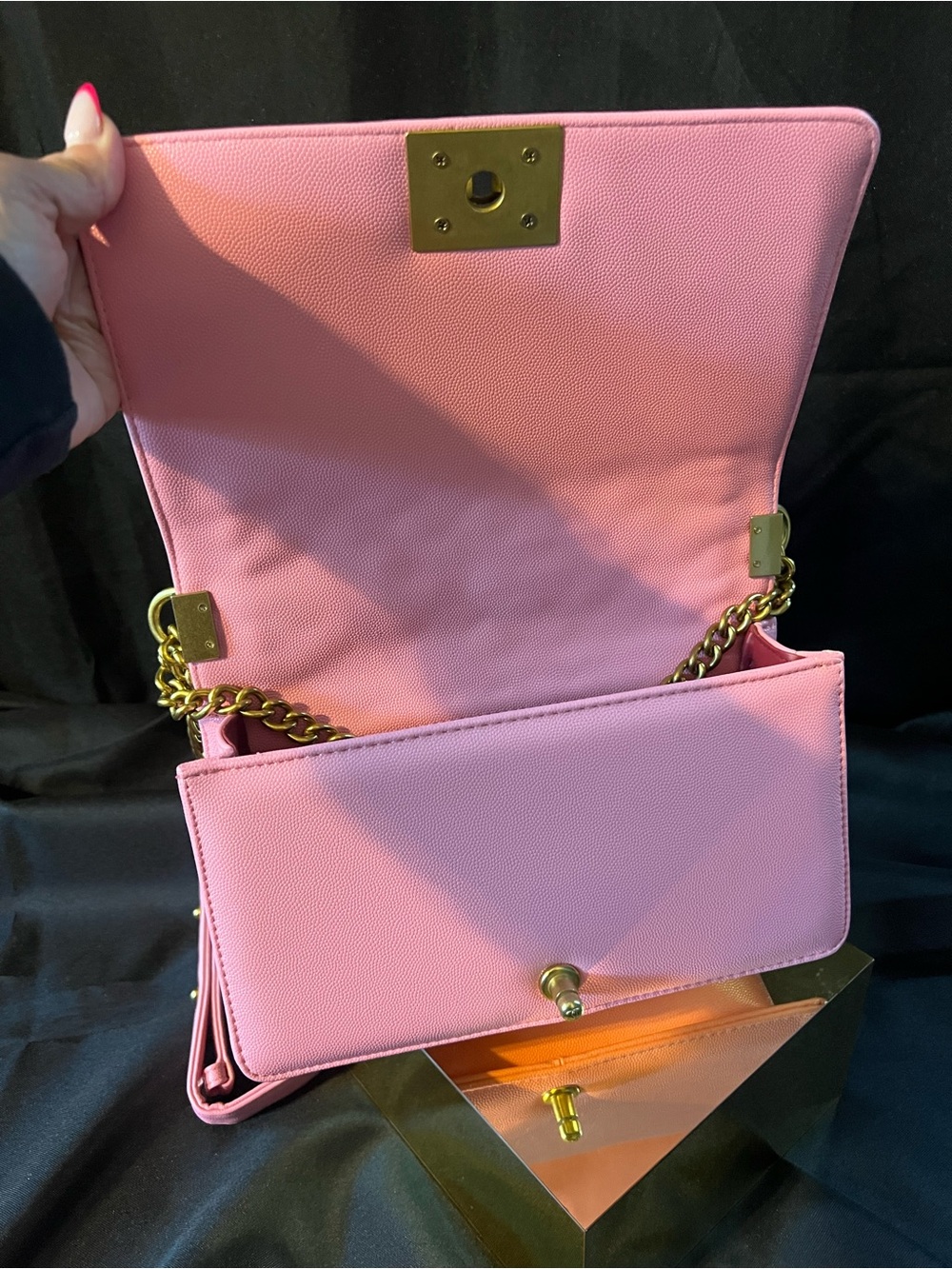 CHANEL Pink Quilted Boy Bag with Gold Hardware - Picture 15 of 16